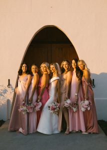 pink bridesmaids dresses hinterland wedding sunshine coast