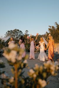 pink bridesmaids dresses hinterland wedding sunshine coast