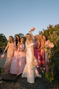 pink bridesmaids dresses hinterland wedding sunshine coast