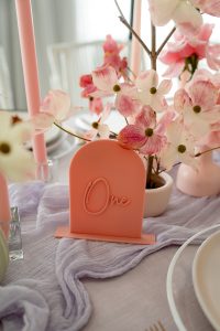 Rainbow wedding tablescape