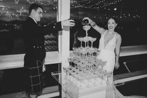 champagne tower noosa boathouse wedding