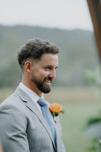 Groom watching his bride walk down the aisle. Sunshine Coast wedding venue