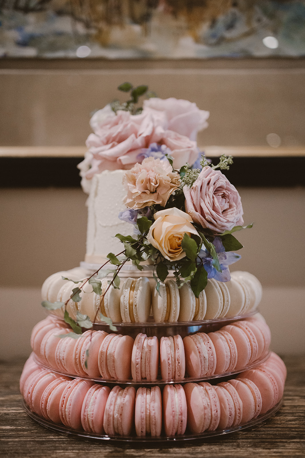 macaron layer cake wedding cake Sunshine Coast