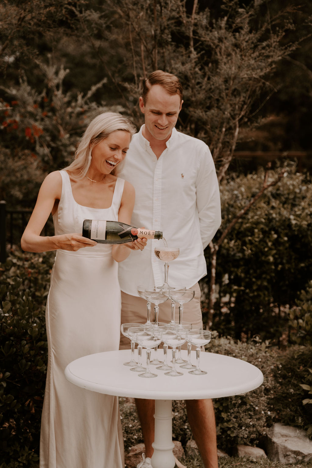 champagne tower sunshine coast wedding