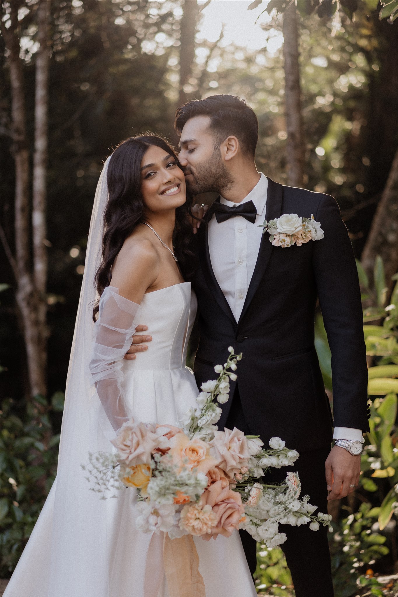 South Asian bride and groom