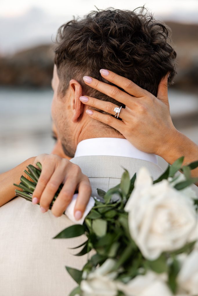 Bride and groom portraits Noosa Beach wedding