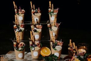 individual charcuterie cups for wedding catering