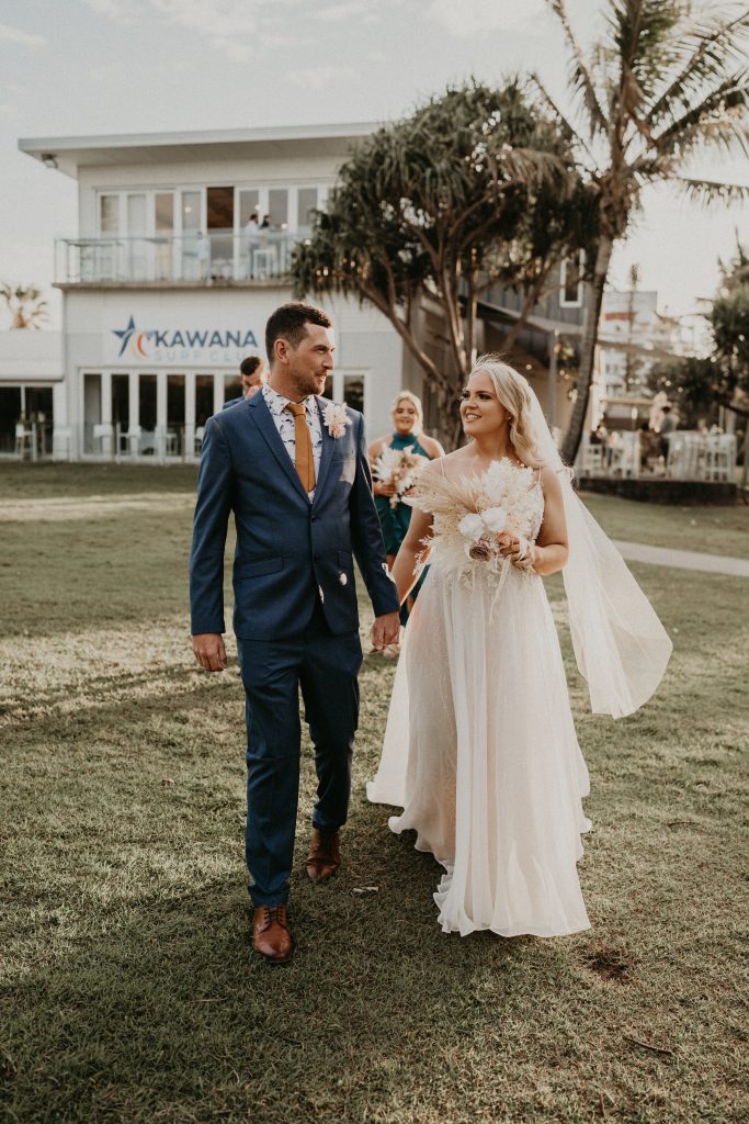 Bride and groom just married at Kawana Surf Club